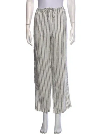 Pre-owned Reformation Linen Wide Leg Pants In Grey