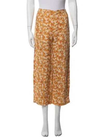 Pre-owned Reformation Linen Wide Leg Pants In Multicolor