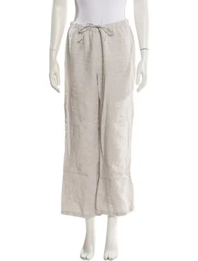 Pre-owned Reformation Linen Wide Leg Pants In Neutral