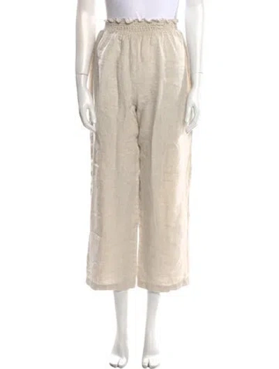 Pre-owned Reformation Linen Wide Leg Pants In Neutral