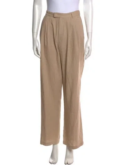 Pre-owned Reformation Linen Wide Leg Pants In Neutral