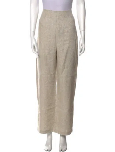 Pre-owned Reformation Linen Wide Leg Pants In Neutral