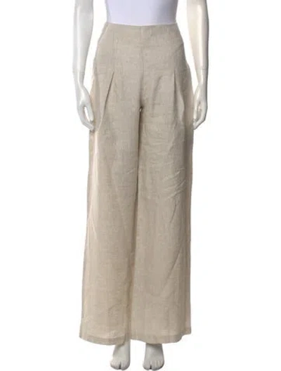 Pre-owned Reformation Linen Wide Leg Pants In Neutral