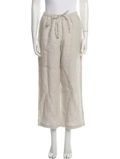 Pre-owned Reformation Linen Wide Leg Pants In Neutral
