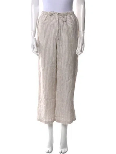 Pre-owned Reformation Linen Wide Leg Pants In Neutral