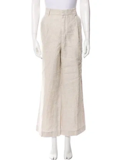 Pre-owned Reformation Linen Wide Leg Pants In Neutral