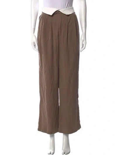 Pre-owned Reformation Linen Wide Leg Pants In Neutral
