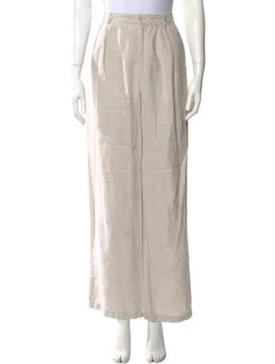 Pre-owned Reformation Linen Wide Leg Pants In Neutral