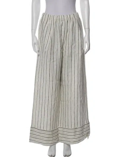 Pre-owned Reformation Linen Wide Leg Pants In Neutral