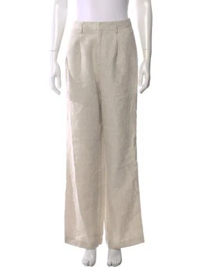 Pre-owned Reformation Linen Wide Leg Pants In Neutral