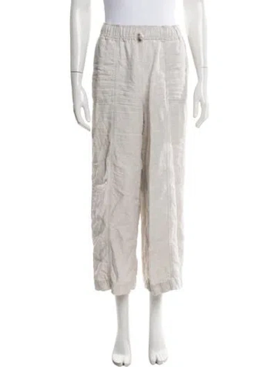Pre-owned Reformation Linen Wide Leg Pants In Neutral