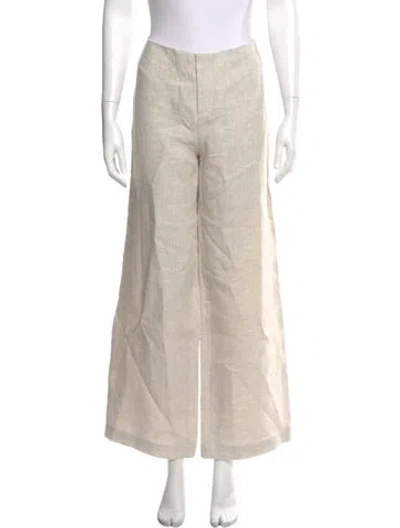 Pre-owned Reformation Linen Wide Leg Pants In Neutral