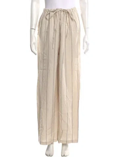 Pre-owned Reformation Linen Wide Leg Pants In Neutral
