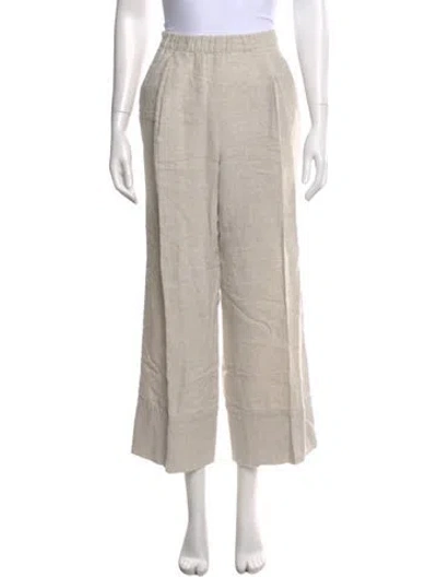 Pre-owned Reformation Linen Wide Leg Pants In Neutral