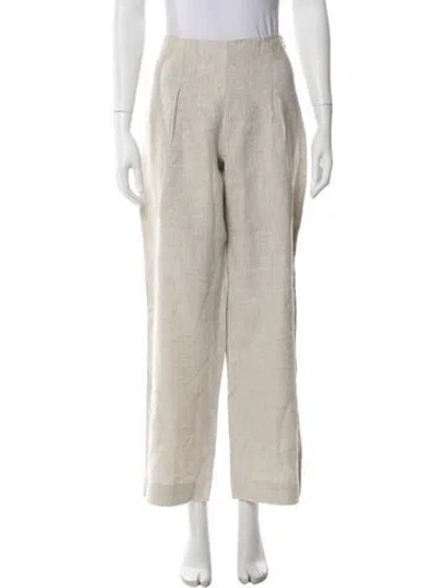Pre-owned Reformation Linen Wide Leg Pants In Neutral