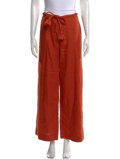 Pre-owned Reformation Linen Wide Leg Pants In Neutral