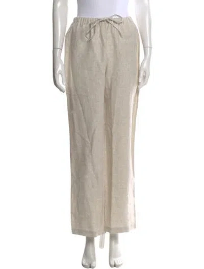 Pre-owned Reformation Linen Wide Leg Pants In Neutral