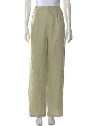 Pre-owned Reformation Linen Wide Leg Pants In Neutral