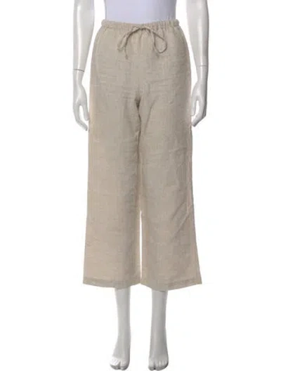 Pre-owned Reformation Linen Wide Leg Pants In Neutral