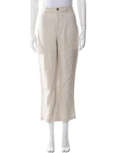 Pre-owned Reformation Linen Wide Leg Pants In Neutral