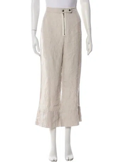 Pre-owned Reformation Linen Wide Leg Pants In Neutral
