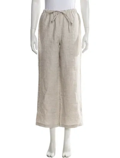 Pre-owned Reformation Linen Wide Leg Pants In Neutral
