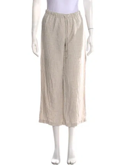 Pre-owned Reformation Linen Wide Leg Pants In Neutral