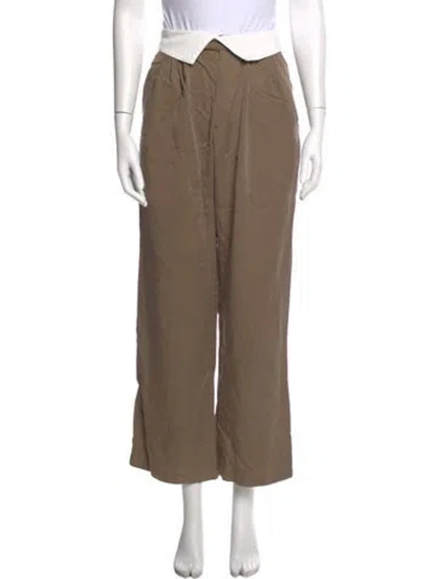 Pre-owned Reformation Linen Wide Leg Pants In Neutral