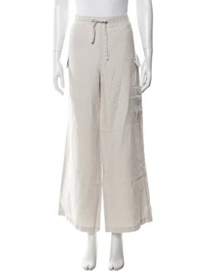Pre-owned Reformation Linen Wide Leg Pants In Neutral