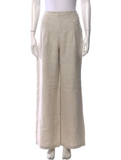 Pre-owned Reformation Linen Wide Leg Pants In Neutral