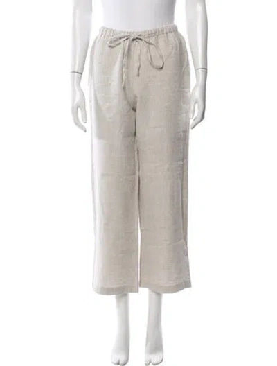Pre-owned Reformation Linen Wide Leg Pants In Neutral