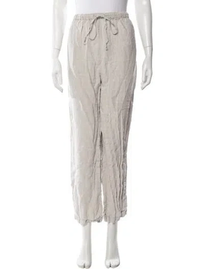 Pre-owned Reformation Linen Wide Leg Pants In Neutral