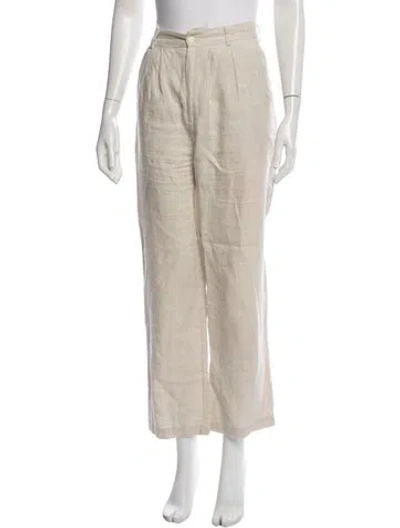 Pre-owned Reformation Linen Wide Leg Pants In Neutral