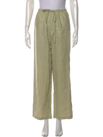 Pre-owned Reformation Linen Wide Leg Pants In Neutral