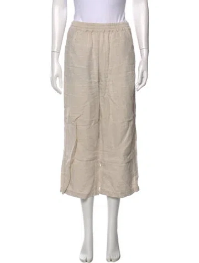 Pre-owned Reformation Linen Wide Leg Pants In Neutral