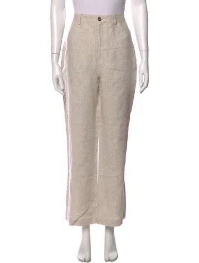 Pre-owned Reformation Linen Wide Leg Pants In Neutral