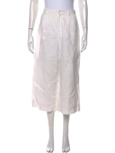 Pre-owned Reformation Linen Wide Leg Pants In Neutral