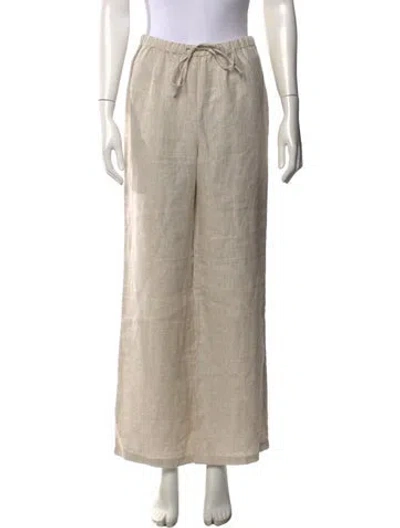 Pre-owned Reformation Linen Wide Leg Pants In Neutrals