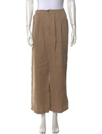Pre-owned Reformation Linen Wide Leg Pants In Neutrals