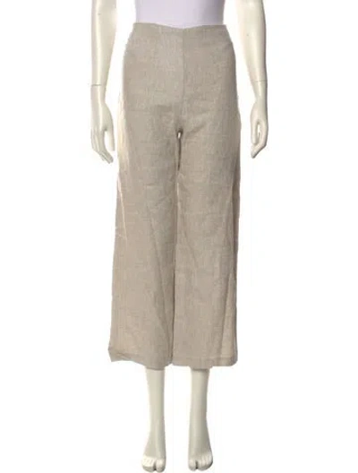Pre-owned Reformation Linen Wide Leg Pants In Neutrals