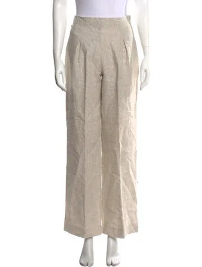 Pre-owned Reformation Linen Wide Leg Pants In Neutrals