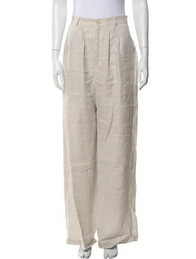 Pre-owned Reformation Linen Wide Leg Pants In Neutrals