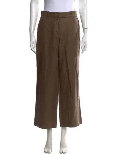 Pre-owned Reformation Linen Wide Leg Pants In Neutrals