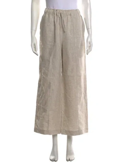 Pre-owned Reformation Linen Wide Leg Pants In Neutrals