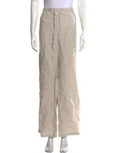 Pre-owned Reformation Linen Wide Leg Pants In Neutrals