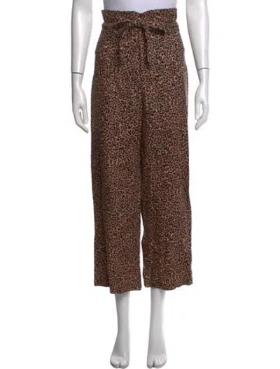 Pre-owned Reformation Linen Wide Leg Pants In Neutrals