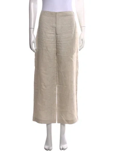Pre-owned Reformation Linen Wide Leg Pants In Neutrals