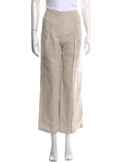 Pre-owned Reformation Linen Wide Leg Pants In Neutrals