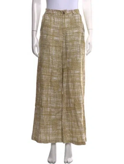 Pre-owned Reformation Linen Wide Leg Pants In Neutrals