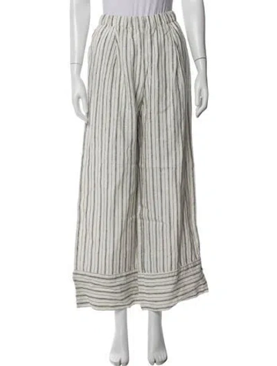 Pre-owned Reformation Linen Wide Leg Pants In Neutrals
